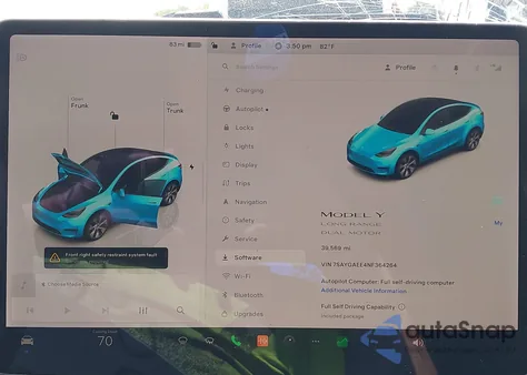 2022 Tesla Model Y Long Range Dual Motor All-Wheel Drive z USA, uszkodzony, nr VIN 7SAYGAEE4NF364264